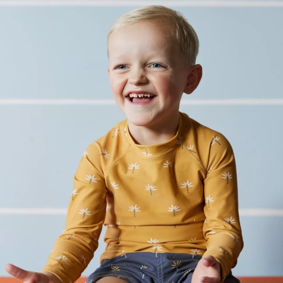 Best Uv Top Longsleeve Palmtree Ochre- Alleen Nog In 62/68 Zwemmen