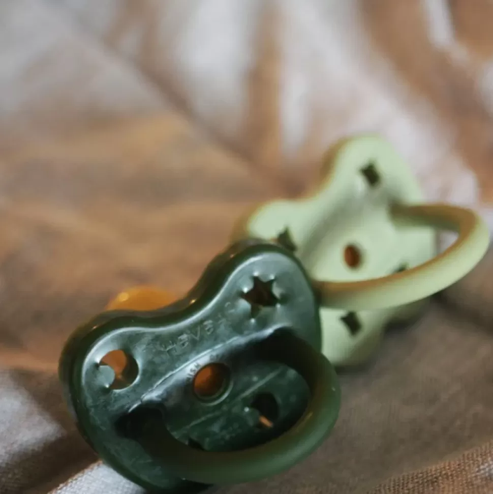 Outlet Hevea Speentje 3-36 Maanden Rond Duo Moss Green / Deep Forest Speentjes
