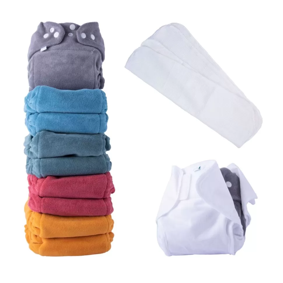 Hot Popolini Maxisnap Wasbare Luier Set – Bio Katoen | Multicolor Tweedelig Systeem